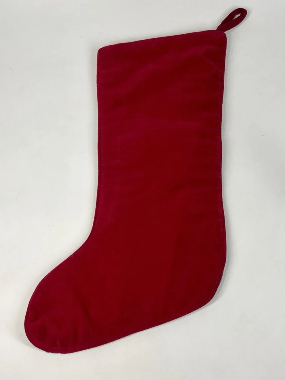 Vintage Imperial Elegance Wool Needlepoint Christmas Angel Stocking Velvet Red